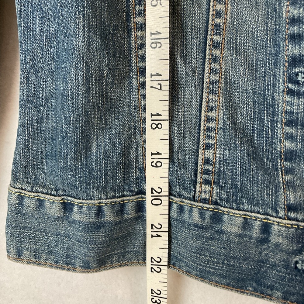 Gap Jean Jacket Womens M Blue Denim Trucker Vintage 2004 Stretch - Picture 5 of 11